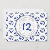 ブルーグレーバレーボールチーム女子バースデーパーティー 招待状 (裏面)