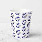 ブルーグレーバレーボール女の子の男の子スポーツ誕生日 紙コップ (左)