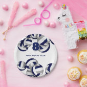 ブルーグレーバレーボール子供の誕生日パーティー ペーパープレート (パーティー)