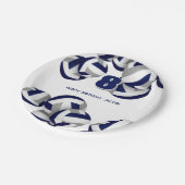 ブルーグレーバレーボール子供の誕生日パーティー ペーパープレート (アングル)