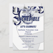 ブルーグレーバレーボール子供スクールクラブチームのパーティー 招待状 (正面)
