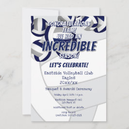 ブルーグレーバレーボール子供スクールクラブチームのパーティー 招待状