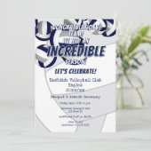 ブルーグレーバレーボール子供スクールクラブチームのパーティー 招待状 (スタンド正面)