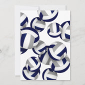 ブルーグレーバレーボール子供スクールクラブチームのパーティー 招待状 (裏面)