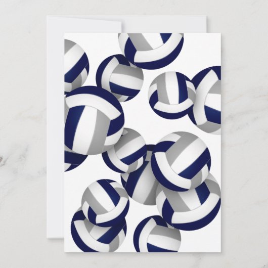 ブルーグレーバレーボール子供スクールクラブチームのパーティー 招待状 (裏面)