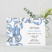 ブルーグレーバレーボール少年少女の誕生日パーティー 招待状 (スタンド正面)