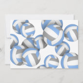 ブルーグレーバレーボール少年少女の誕生日パーティー 招待状 (裏面)