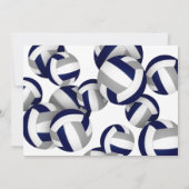 ブルーグレーバレーボール少年少女の誕生日パーティー 招待状 (裏面)