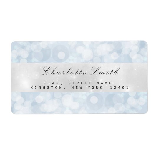 ブルーグレーパステルスパークリー差出人住所ラベル ラベル (正面)