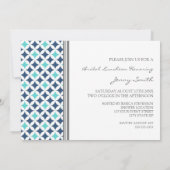 ブルーグレーパターンブライダルランチ招待状カード 招待状 (裏面)