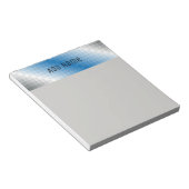 ブルーグレーパーソナライズされたピクセルノートパッド5.5 x 6 ノートパッド (アングル)