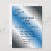 ブルーグレーピクセルパーティの招待状 招待状 (正面)