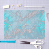 ブルーグレーフェイクグリッターマーブルストーンのテクスチャ 薄葉紙 (クラフト)