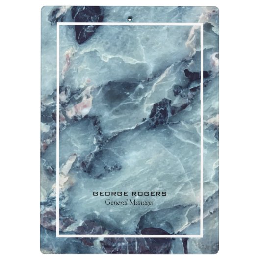 ブルーグレーフェイク大理石はっきりした模様 クリップボード (裏面)