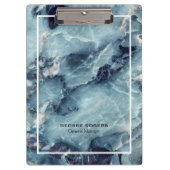 ブルーグレーフェイク大理石はっきりした模様 クリップボード (正面)