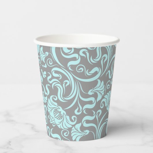 ブルーグレーフローラ60thバースデーパーティー紙カップ 紙コップ (裏面)