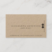 ブルーグレーブラシストローククラフト紙名刺 名刺 (裏面)