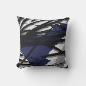 ブルーグレーブラック抽象芸術水彩装飾用クッション クッション (正面)