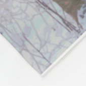 ブルーグレーブルージェイ鳥の森の木の芸術 フリースブランケット (角)