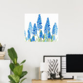 ブルーグレープヒヤシンス林 ポスター (ホームオフィス)