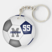 ブルーグレープレイヤー名番号サッカーバッグラベル キーホルダー (裏面)