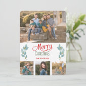 ブルーグレーホリースプリグ写真テンプレートクリスマス シーズンカード (スタンド正面)