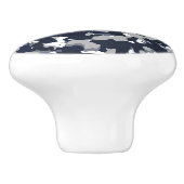 ブルーグレーホワイトカモフラージュ迷彩柄パターン セラミックノブ (側面)