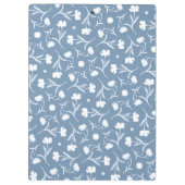 ブルーグレーホワイトリバティフローラルパタエレガントーン クリップボード (裏面)