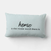 ブルーグレーホーム引用文グレイタイポグラフィ |枕 ランバークッション (裏面)