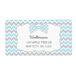 ブルーグレーボウタイベビーシャワー住所 シール