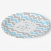 ブルーグレーボーイ赤ちゃんシャワーテーブルデコール、紙プレート ペーパープレート (アングル)