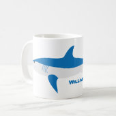 ブルーグレーマコシャークマグ コーヒーマグカップ (正面左)