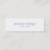 ブルーグレーミニマルインテリアデザインロゴ スキニー名刺 (正面)