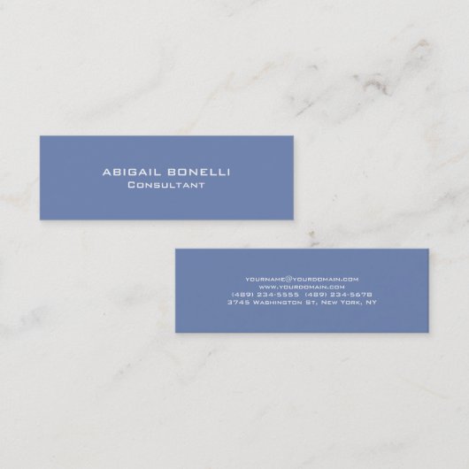 ブルーグレーミニマルユニークリストモダン特別平野 スキニー名刺 (正面/裏面)