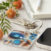 ブルーグレームメイクアップビーブパーソナライズされたス キーホルダー (正面右)