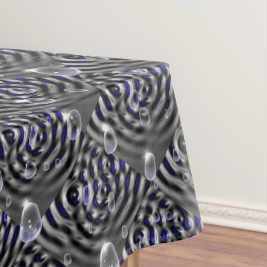 ブルーグレーメタル上の雨滴 テーブルクロス (インサイチュ)