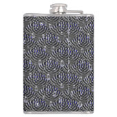 ブルーグレーメタル上の雨滴 フラスク (裏面)