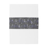 ブルーグレーメタル上の雨滴 招待状ベリーバンド (裏面例)