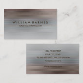 ブルーグレーモカストライプー名刺 名刺 (正面/裏面)