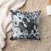 ブルーグレーリップル抽象芸術装飾用クッション クッション (ブランケット)