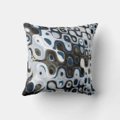 ブルーグレーリップル抽象芸術装飾用クッション クッション (裏面)