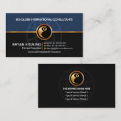 ブルーグレーレイヤー金ゴールドライントレーやる気を起こさせるナー 名刺 (正面/裏面)