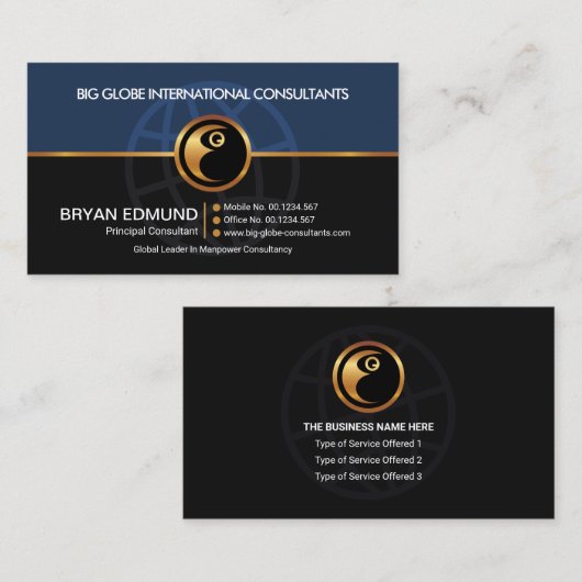 ブルーグレーレイヤー金ゴールドライントレーやる気を起こさせるナー 名刺 (正面/裏面)