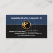 ブルーグレーレイヤー金ゴールドライントレーやる気を起こさせるナー 名刺 (正面)