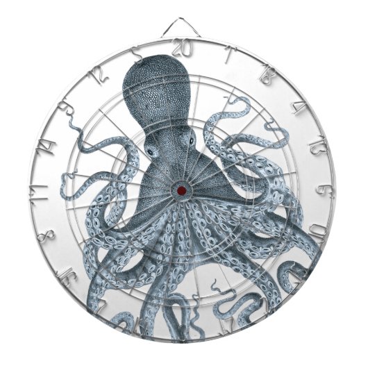 ブルーグレーヴィンテージタコイラストレーション ダーツボード (正面)