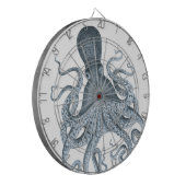 ブルーグレーヴィンテージタコイラストレーション ダーツボード (正面左)