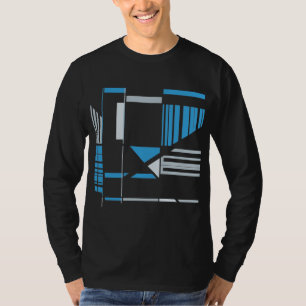 ブルーグレー南西インスパイアArt – ジオメトリ線 Tシャツ