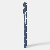 ブルーグレー地に白のポルカクロス Case-Mate iPhoneケース (裏面 / 左)
