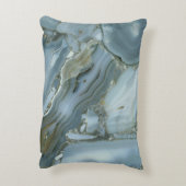 ブルーグレー大理石金ゴールド脈 アクセントクッション (裏面(縦))