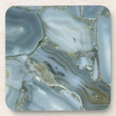 ブルーグレー大理石金ゴールド脈 コースター (正面)